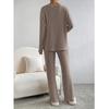 2023 Top con scollo a V e righe in maglia Pantaloni semplici con gamba 2 Set in due pezzi Abiti da donna Abiti larghi moda casual 30515
