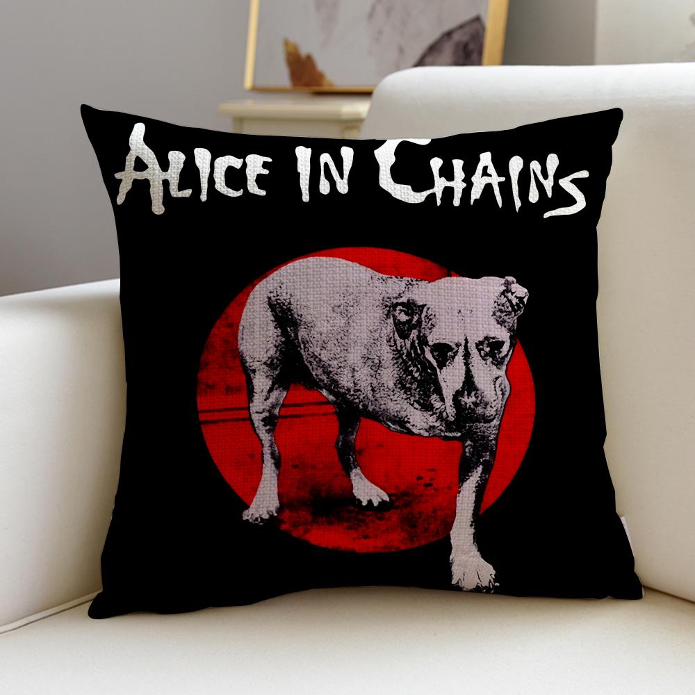 

Grunge AAlice In ChainsS Cushion Cover Breathable and skinfriendly linen pillowcase square removable and washable cushion 30X30cm