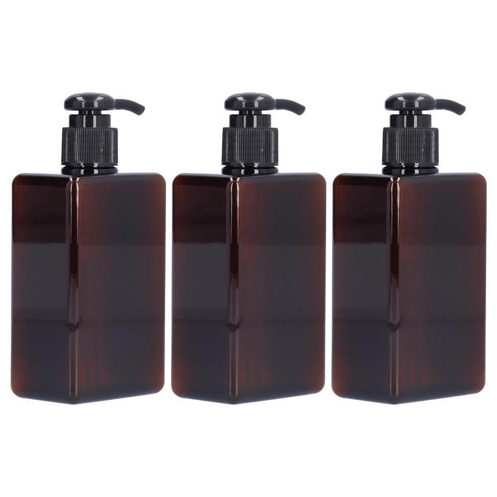 3Pcs Amber Brown Pump Bottle Leakproof Pump Head Travel Bottle Portable Lotion Container Face Wash