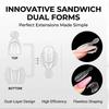 French Manicure Extension Mold Frosted Inner Layer/glossy Outer Layer Paint-free Snap-on Design Built-in C-shaped Curve Professional Nail Shaping Tool