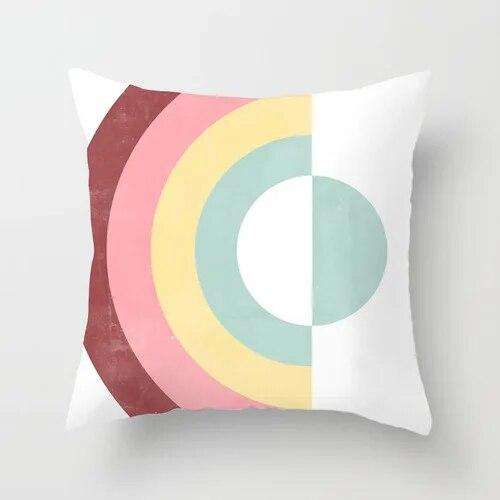 Colorful Geometric Pattern Pillowcase 45x45cm Sofa Seat Car Cushion Cover Room Aesthetic Modern Home Decor