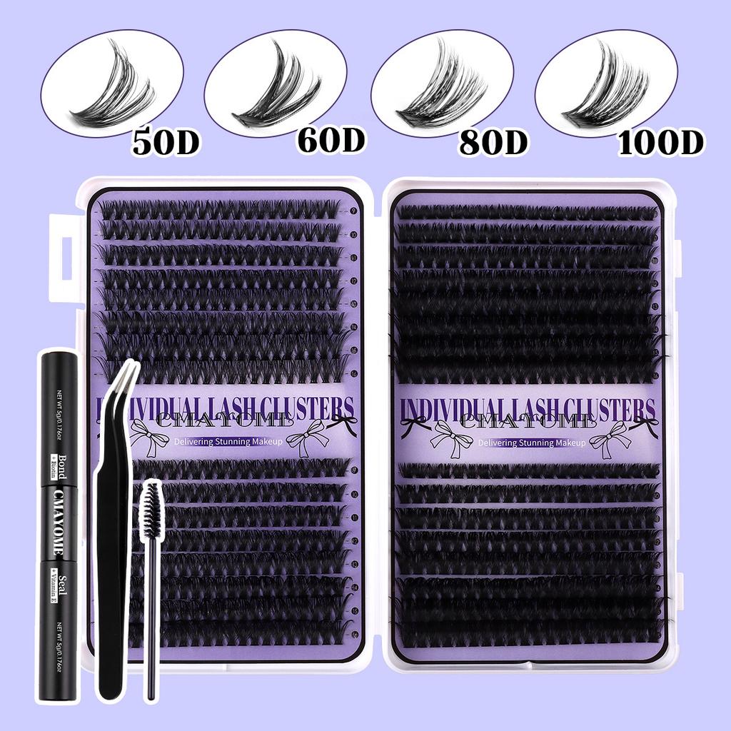 640 Tufts Diy Single Tufts Of False Eyelashes White Box Natural Thick D-Song Segmented Grafting Eyelashes