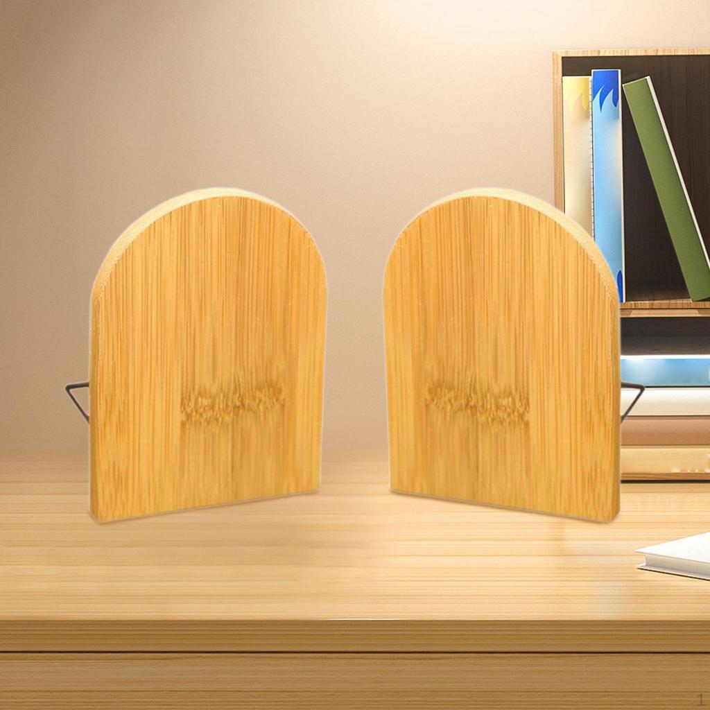 Bookends Book Ends for Shelves Bamboo Stoppers Holder Office Library Study Playroom
