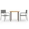 Day and Night - Day and Night Garden Dining Set 3 Pieces Gray Synthetic Rattan