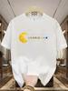 Men's Summer 100% Cotton Fashionable Casual Loose Solar System Planets Print Sports Round Neck Short Sleeved T-shirt Top
