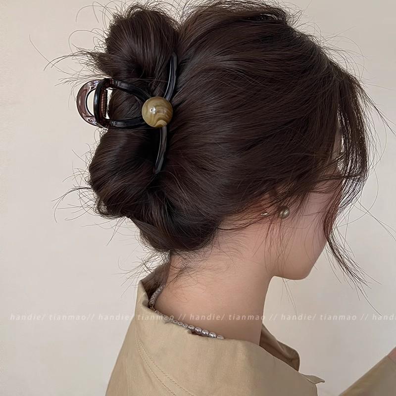 Pinces à cheveux élégantes en perles marron pour femmes et filles, serre-tête tendance, accessoires pour cheveux