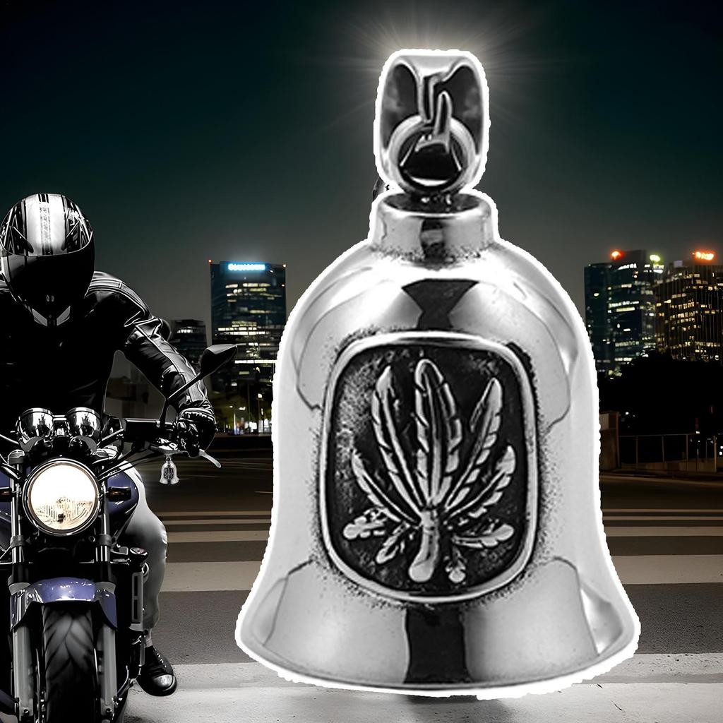 Bell For Motorcycle Biker Luck Riding Bell Motorcycle Maple Leaves Design Clear Sound Punk Art For Urban-Commuting Cruising