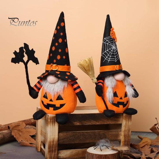 Halloween Feest Tafelblad Accenten Pluche Kabouter Decoratie, Spookachtige Oranje Zwarte Spinnenweb Vleermuis Zweedse Decoraties Tomte Elf Beeldje, Scandinavische Pop
