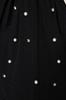 Women's Fashion New Hijab Dress Black Belted Pearl and Stone Detailed Woven Dress