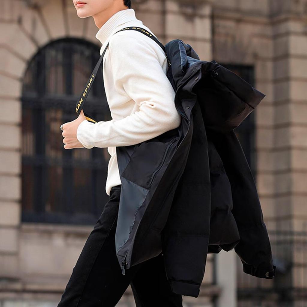 Vasarhely Down 650 Fill White Goose Windproof and Outdoor Black Men's Ultra-Warm Jacket, Mid-Length, Power, 90% Down, Waterproof, Hooded, Casual,