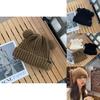 Cute Bear Design Knit Beanie For Women Stylish Autumn Winter Ear Warmer Hat