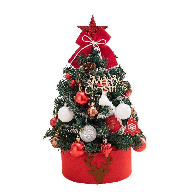 45/60cm Artificial Christmas Tree Home Bedroom Party Decorations Tabletop Xmas Tree for Holiday New Year Kids DIY Gift Ornament