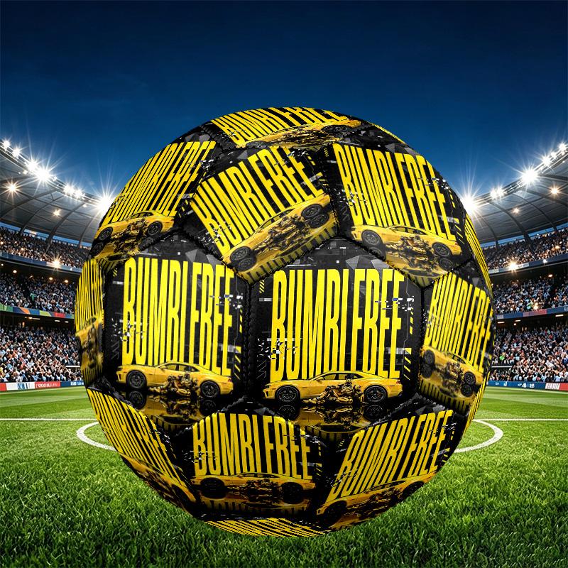 Bumblebee Print Size 5 Soccer Ball, PU Wear Resistant Football for Match Training and Daily Practice, Birthday Gift for Soccer Fans