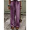 2026 New Women's Loose Casual Striped Printed Long Straight Pants
