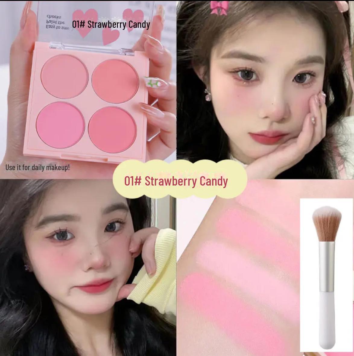 

Палитра матовых румян AUYK Four-Color - Natural Nude, Colorful, Whitening, Purple Rouge blush brush