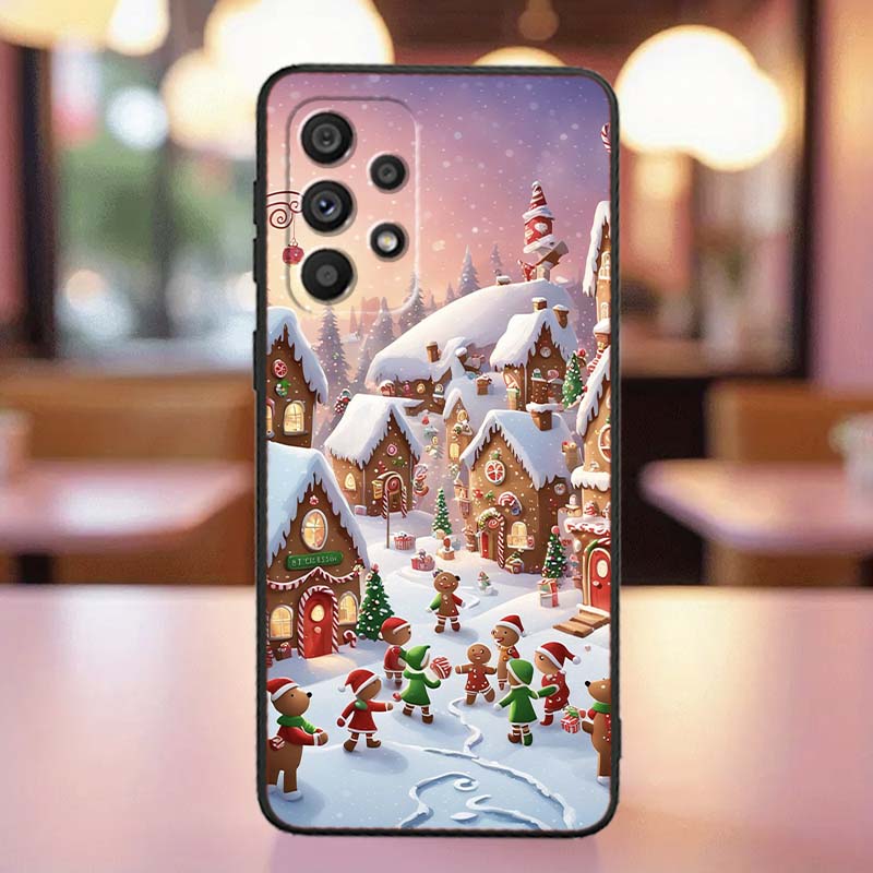Christmas Gift Box Design Phone Case For Samsung A41 A35 A34 A33 A32 A25 A24 A23 A21s A06 A05 A04 A03 Note 10 20 Ultra 5G Black