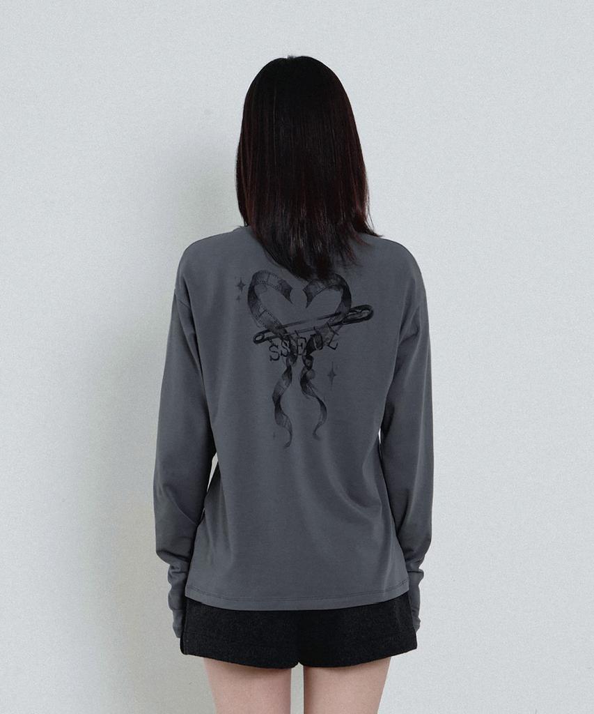 SSEUL Clip Print Warmer Long Sleeve Charcoal