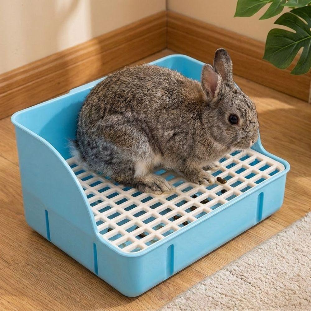 Potty Trainer Rabbit Litter Box Detachable Grids Small Animal Litter Pan for Cage Use