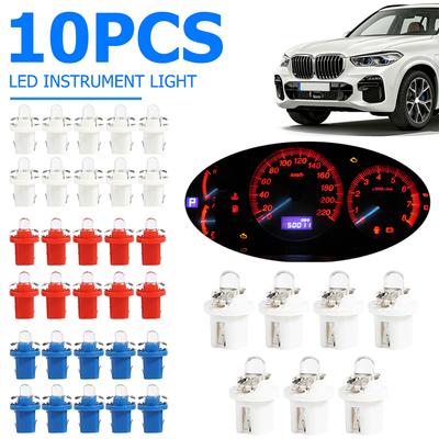 10 pezzi T5 B8.5D LED Luce Auto Auto Cruscotto Quadro Strumenti Lampadine