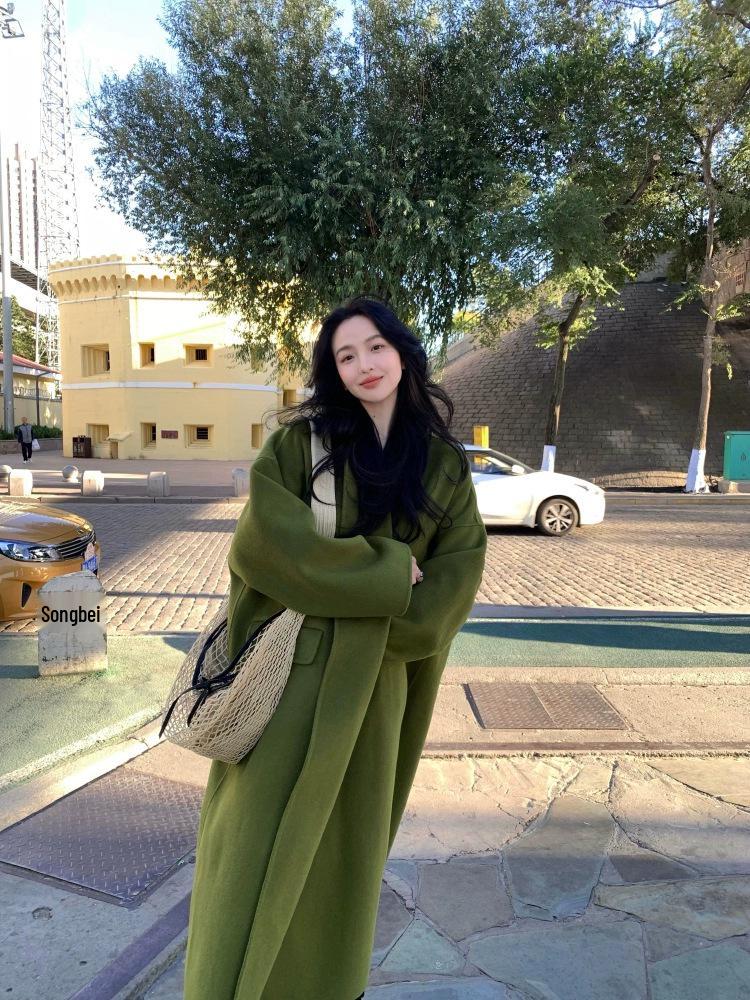 

Winter Cover: Hong Kong Style Retro 2025 Wool Melton Double-Faced Coat Small