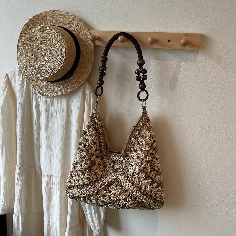 

Вместительная полая сумка женская летняя новая на плечо плетеная соломенная сумка приморский отпуск пляжная сумка