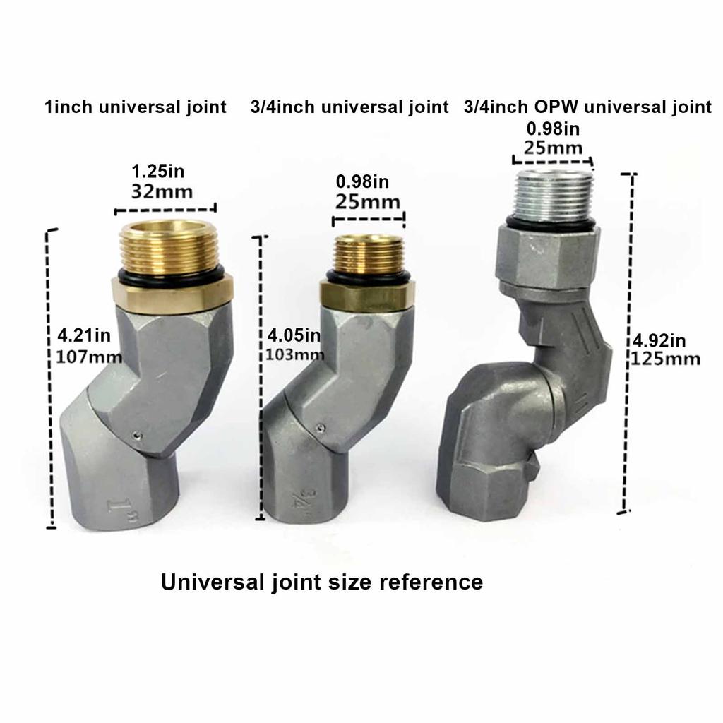 360 Degree Rotatable Universal Joint 1 Inch Fuel Gun Joint 3/4'' Nozzle Joint Head Connector OPW 3/4 Inch Oil Gun Rubber Tube