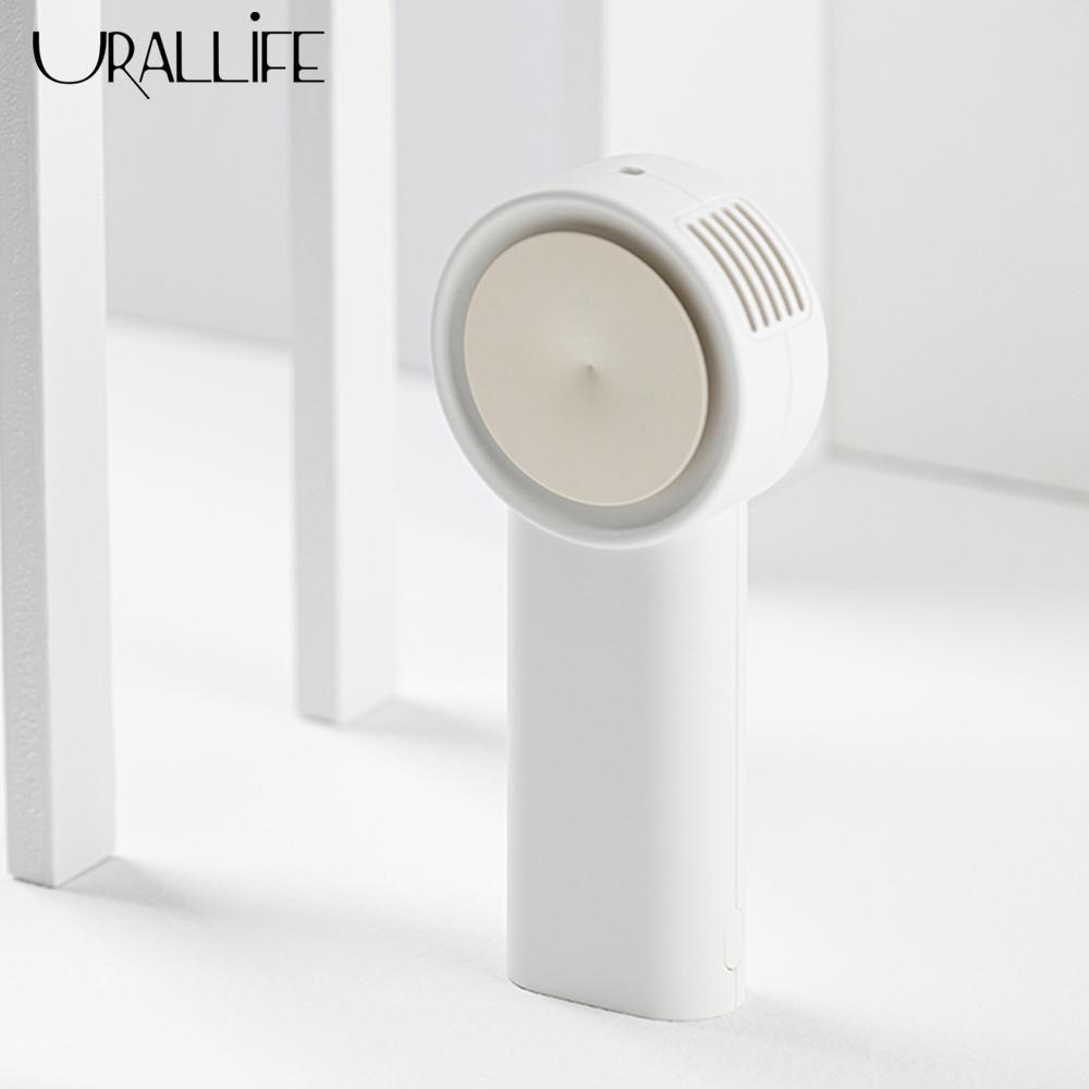FGHJ Urallife Rechargeable Portable Bladeless Fan Handheld Mini Cooler No Leaf Handy Fan With 3 Fan Speed Level Adjustable Fan