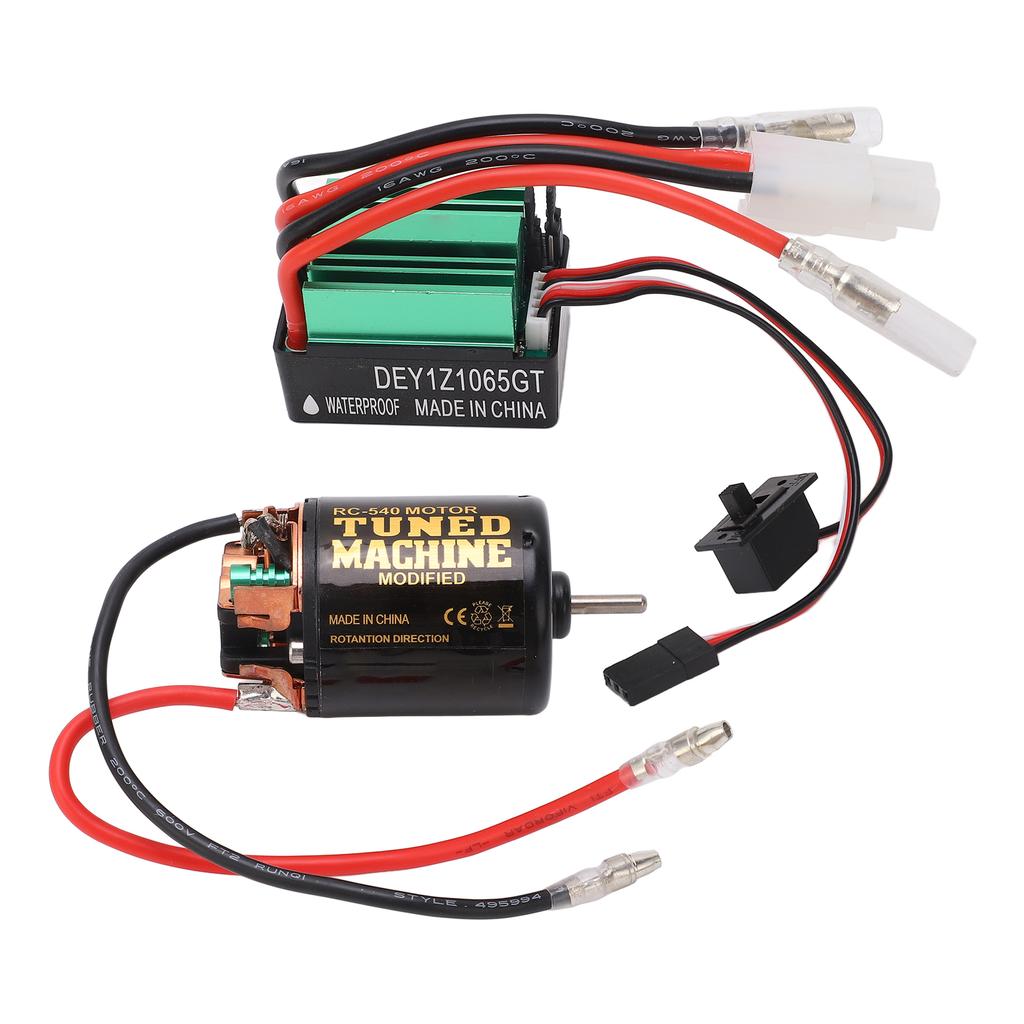 Black 540 Brushed Motor with Green 65A ESC Overheating Protection Large Torsion RC Car Parts 55T