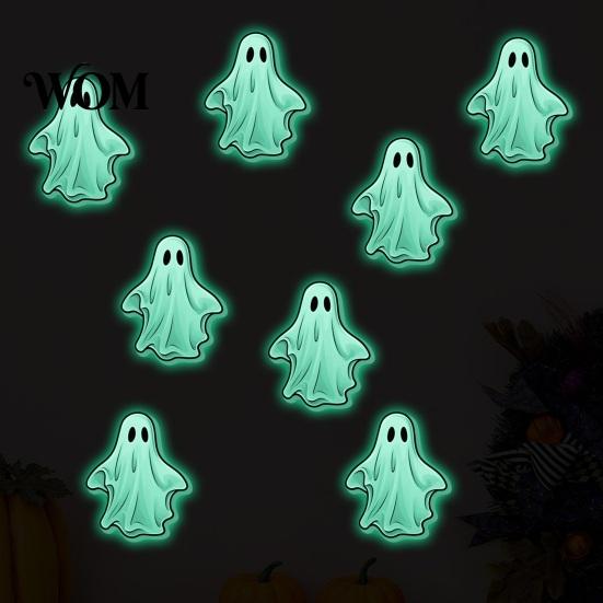 Waterproof PVC Wall Decor Luminous Ghost Stickers for Halloween Decoration, Glow in The Dark Decals Indoor Outdoor Glass Door Windows And Doors,