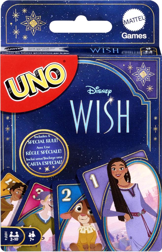 Mattel Games UNO Disney Wish Card Game – Kids & Adults Family Night, Movie Characters with Special Rules, 2–10 Players