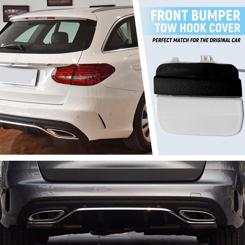 Rear Bumper Tow Hook Cover for Mercedes Benz C Class W205 Sedan C300 C400 C43AMG 2019 2020 2021 Towing Hook Eye Cap 2058853303 Right Passenger Side