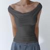 Sommer Schwingender Ausschnitt Ärmellos Sexy Rückenfrei Weste T-Shirt Neue Mode Elegant Slim Fit Einfarbiges Oberteil Damen Lässig Einfache Bluse Damenbekleidung