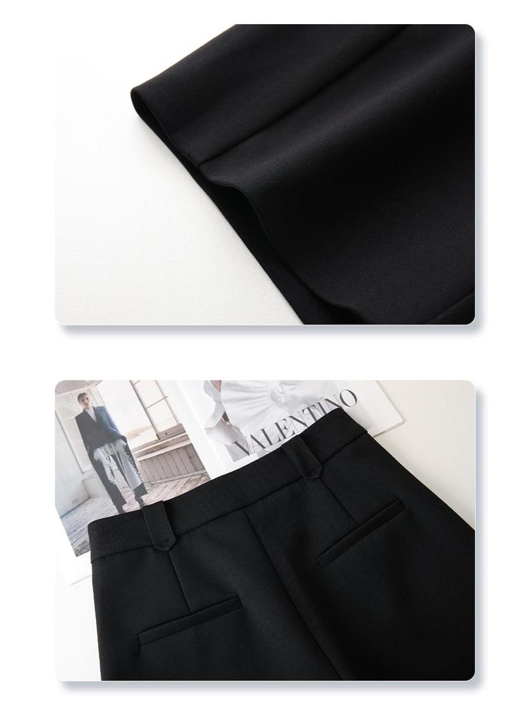 Ancola Women's High-Waisted Red Shorts - Spring 2025 Collection: Loose, Straight, Slimming, Wide-Leg Trousers