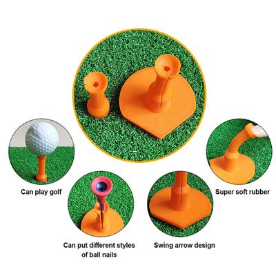 Golf Rubber Tees Driving Range Golf Tees Holder Durable Golf Opening Shape Rubber Tee for Indoor Outdoor Practice Mat