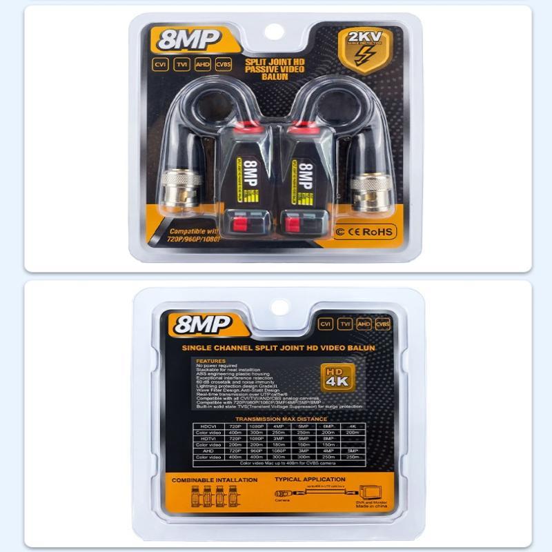 Hd 8Mp Single Channel Passive Video For Tvi Cvi Ahd Cctv Camera Coaxial High-Definition Twisted Pair Transmitter General
