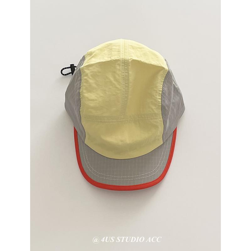 Japanese Outdoor Color Matching Quick-drying 5-Panel Baseball Cap Women's Summer Travel Short-brimmed Peaked Hat Men's Sun Cap