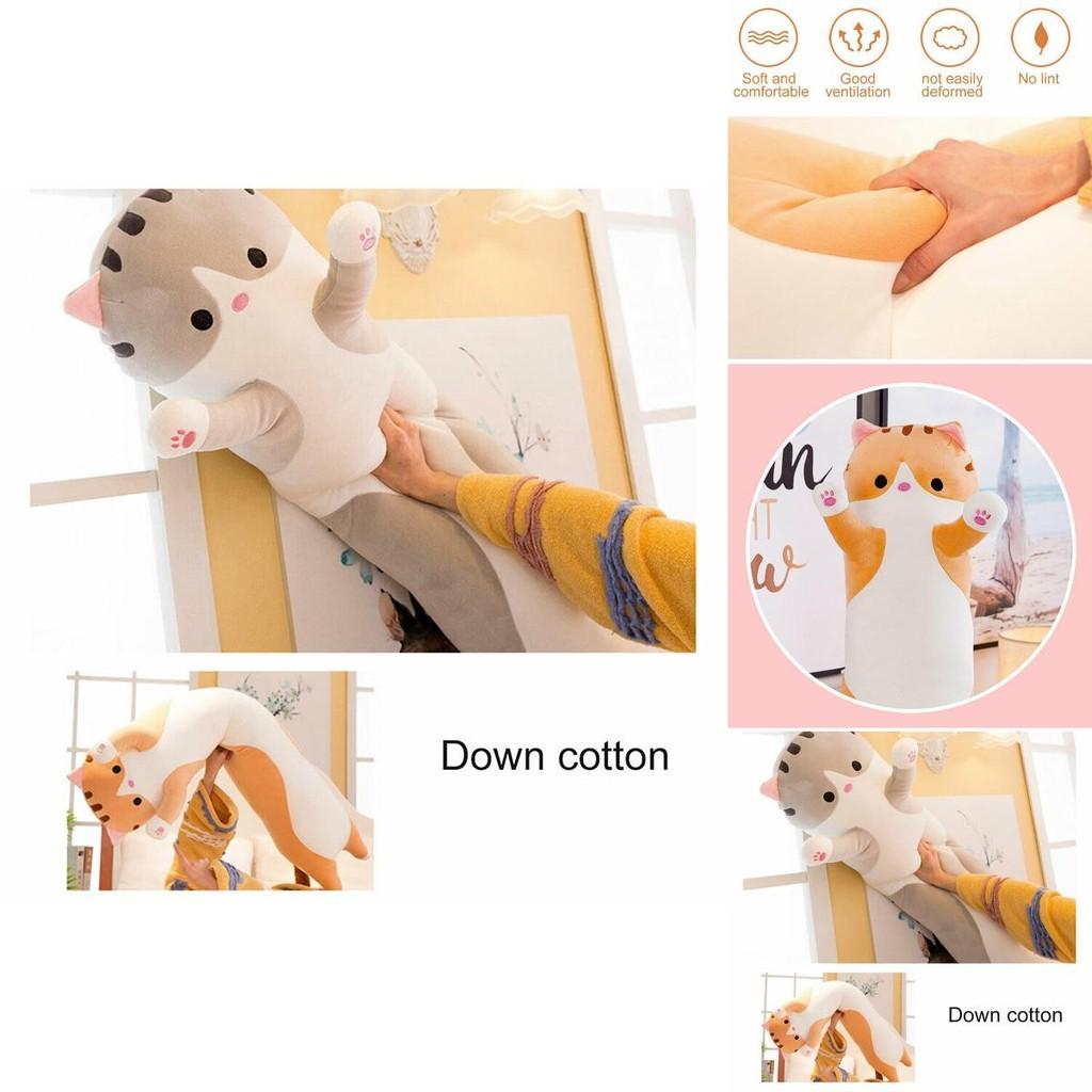 Adorabile Peluche Lungo di Gatto Morbido Cuscino Gattino Imbottito Perfetto Per il Comfort del Sonno dei Bambini