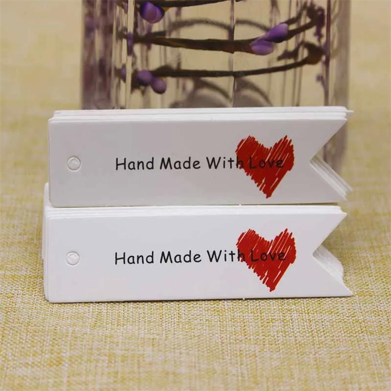 100Pcs DIY Handmade Christmas Labels Hang Tags Gift Wrapping Paper Tag  Lovely Party suppiles tag Cards Xmas Decoration tag