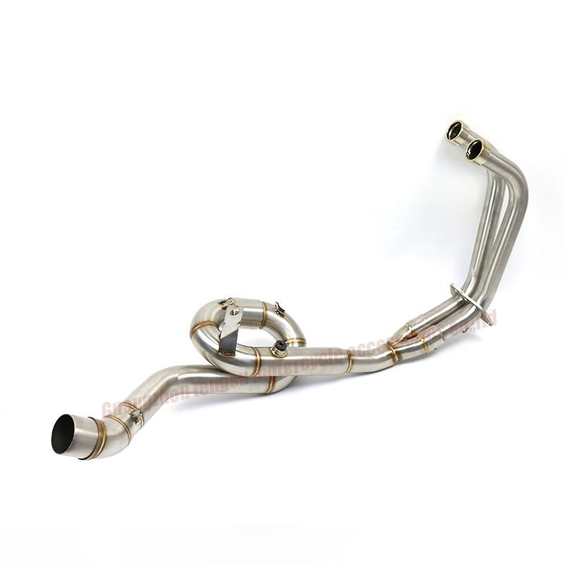 Slip On Stainless Steel Motorcycle Exhaust Middle Pipe And Front Link Pipe Full System For Yamaha YZF R25 R3 MT03 MT25