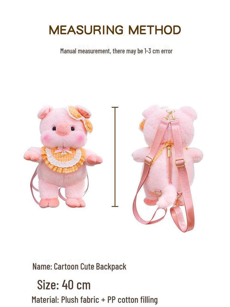Plush Cartoon Pig Backpack for Kids