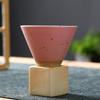 Conical Coffee Cup Japanese Style Retro Ceramic Coffee Cup Rough Pottery Tea Cup Latte Cup for Home Office