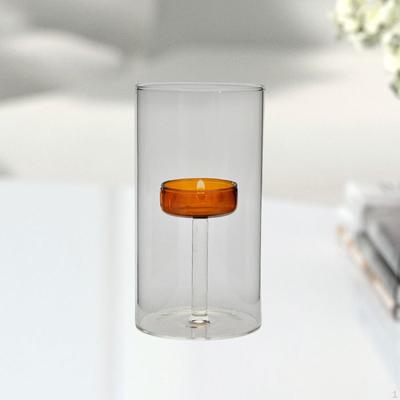 Tealight Holder Windproof Candle Stand Glass Desk Centerpiece Creative Birthday Festival Decor