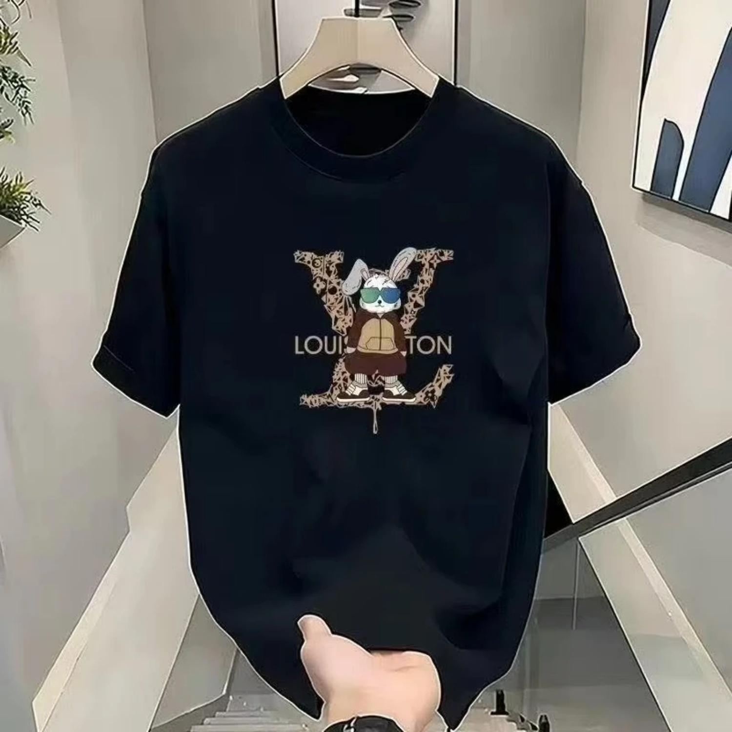 

2026 Spring Summer Cotton Short-sleeved T-shirt Unisex Printing Casual Round Neck shirts one piece pro choice S чёрный