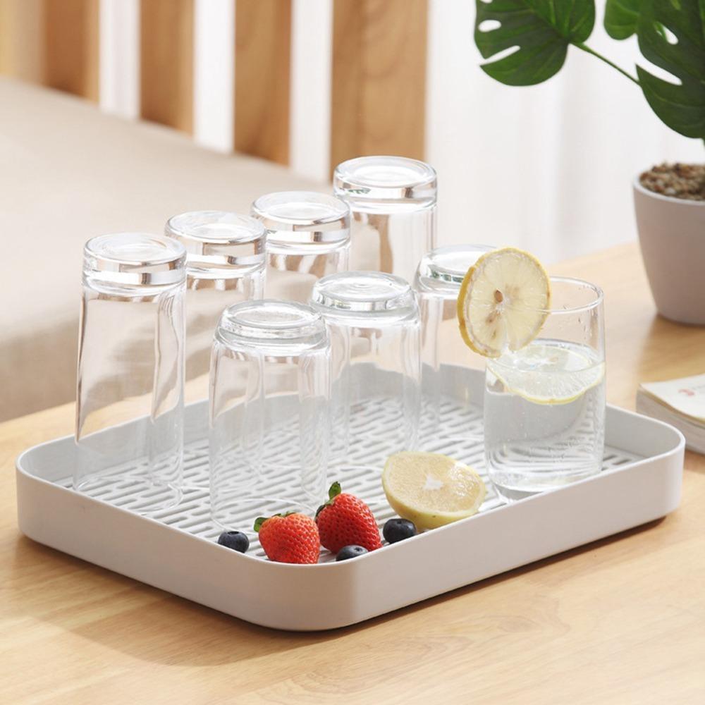 Water Storage Drainage Tea Tray Double Layered Rectangular Tea Tray Tea Serving Tray  For Sink