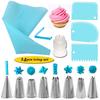 14-piece Set 8 Decorating Mouth Cake Cream Decoration Tool with Smudge Scraper Converter Household Kitchen Baking Tools