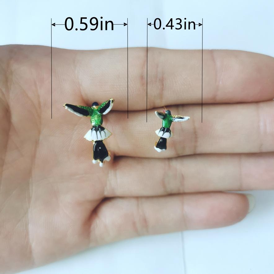 Boucles d'oreilles colibri 3D pour femmes, bijoux animaux, accessoires d'oreilles mignons pour filles, cadeaux de fête de mariage