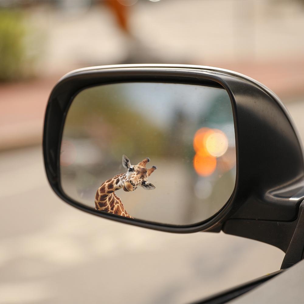 Cartoon Painted Giraffe Car Rearview Mirror Glass Beautification Decoration Sticker