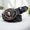 Men's Alloy Buckle Leather Belt - Vintage Embossed Punk Style