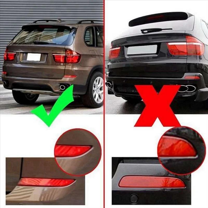 Left Right Reflective Strips For BMW X5 E70 LCI 2011 2012 2013 Car Rear Bumper Reflector Red Lens Warning Strip 63147240997