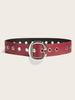 Fashion Color Solid Large Metal Buckle Decoration Women Casual Belt Wide